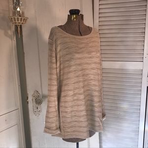 Chico's sweater gold beige stripes sz 3 / XL